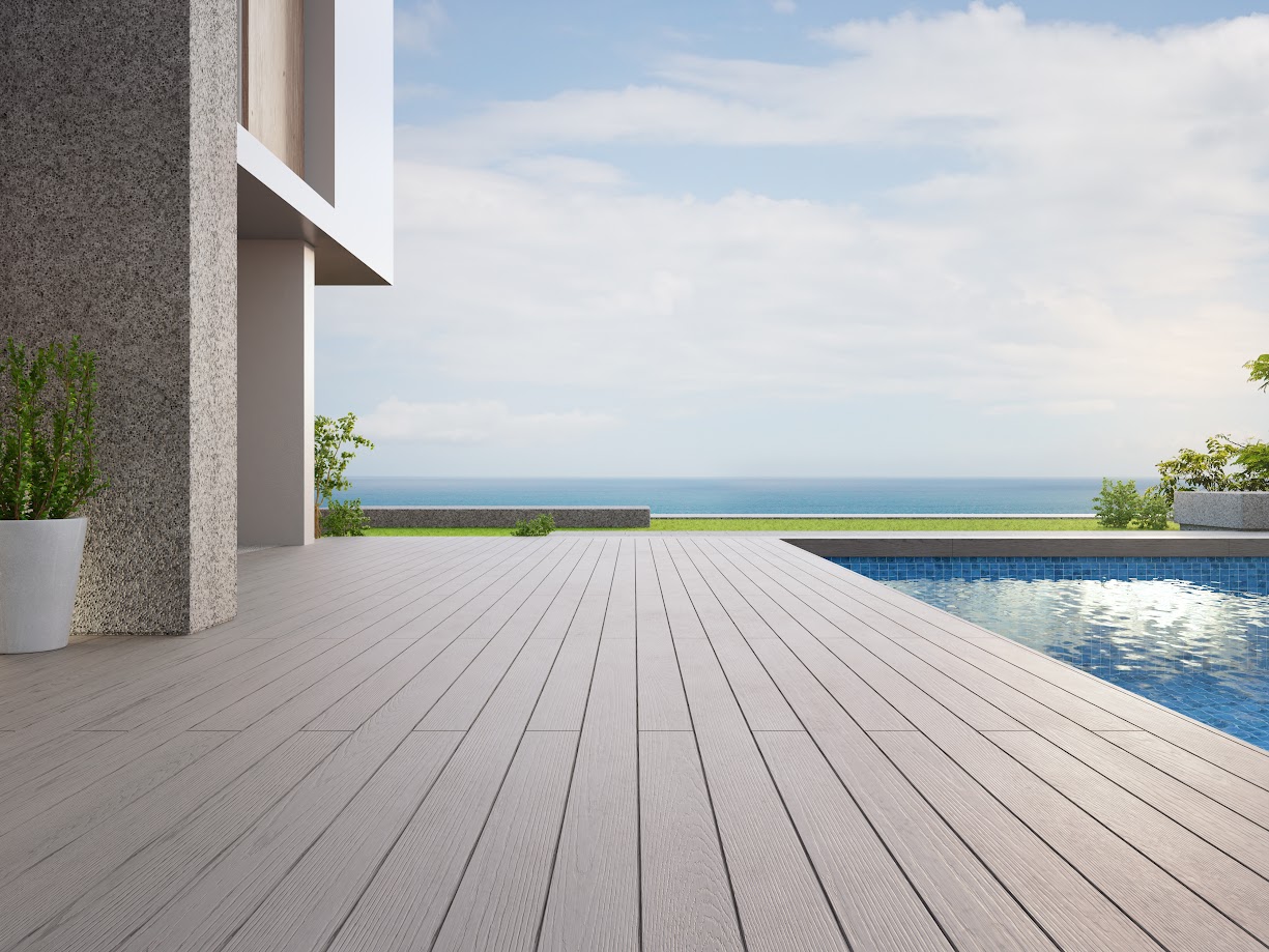 decking with sea view.